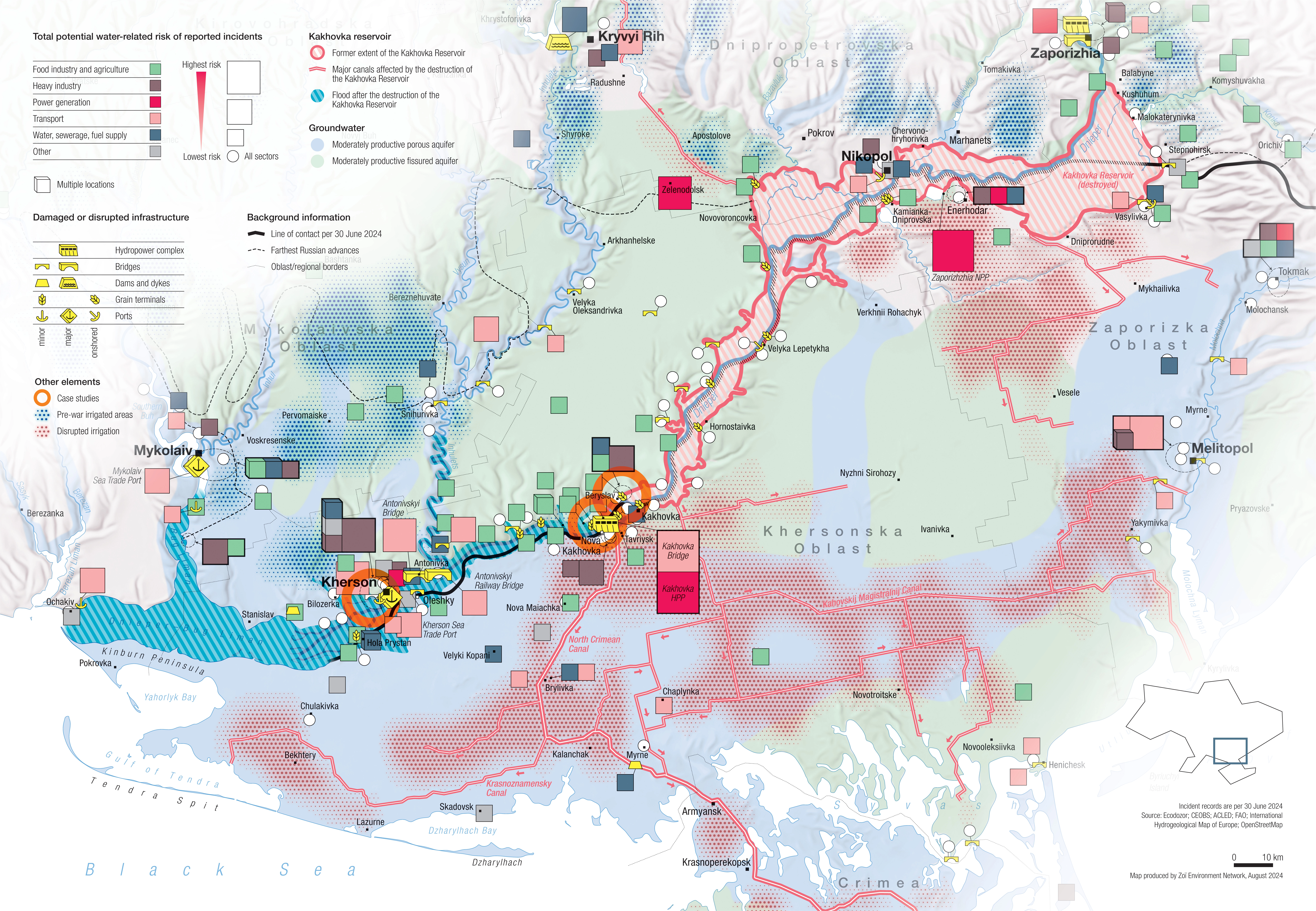 Lower Dnipro and Southern Buh: Potential Damage to Water‑Related Environment